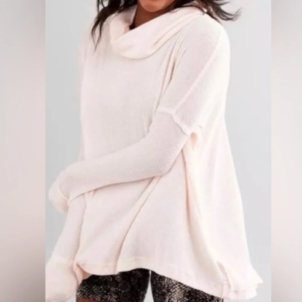 FREE PEOPLE Cozy JUICY RIBBED TUNIC Pink S NWT